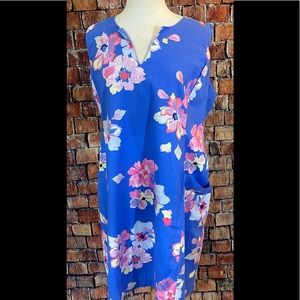 Floral Blue Sleeveless Dress